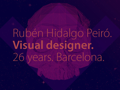 Rhidalgo.com 3d decoration portfolio skull stars website wireframe