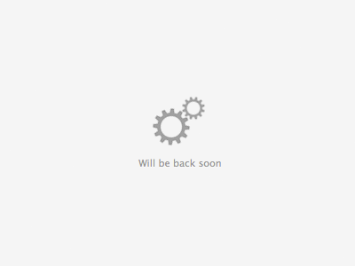 Will Be Back Soon animation cogwheel css web