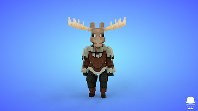 Moose Warrior Voxel Character - 3D Lowpoly Fantasy Creature 3d 3d model animal creature deer fantasy game art game asset game development gamedev godot humanoid indiedev lowpoly magicavoxel moose unity3d unrealengine voxedit voxel art