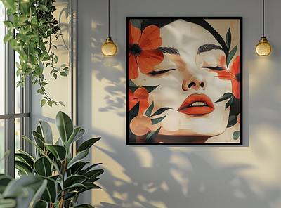 Modern Wall-art featuring Woman with Flowers portrait icondaddy modern oil painting wall art modern wall art decor modern wall art illustration modern wall art painting modern wall art poster oil painting wall art deco wall art deco illustration wall art deco oil painting wall art deco poster wall art decor oil painting wall art illustration wall art oil painting wall painting