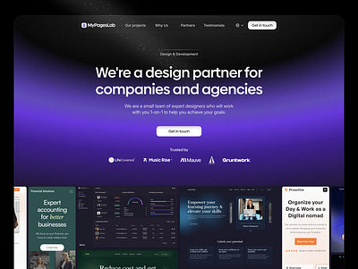 Agency design hero section agency landing page creative design agency dark mode design design agency digital agency digital marketing agency landing page minimalist modern ui ui web ui website ux uxui webdesign website