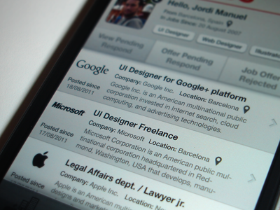 JOBS profile in action app black iphone ui white