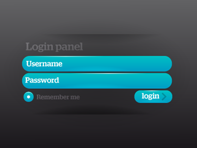 Login panel interface ui design web