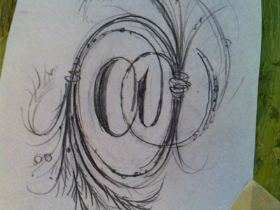 Alpha & Omega Sketch calligraphy drawing graphite monograms sketch wheat