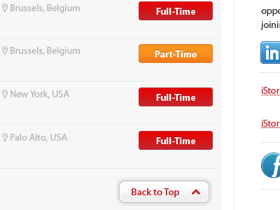 JobBoard buttons jobboard listing myriad red shiny white