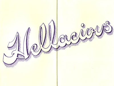 Hellacious illustration lettering moleskine typography