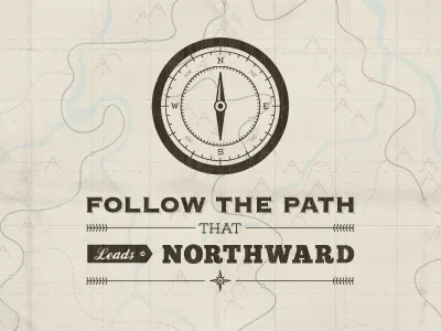 The Path North compass map north old path wood