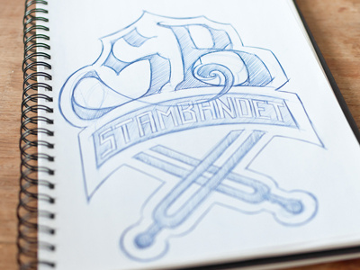 Stämbandet II ballpoint illustration rough type typostration