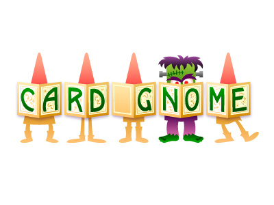 Halloween Logo cards design frankenstein gnome halloween logo