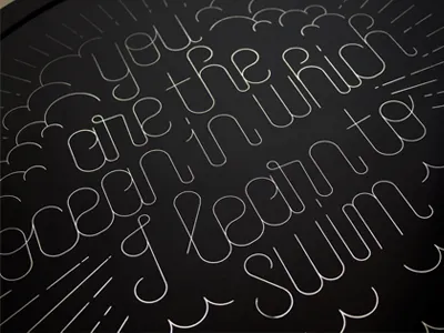 Ocean black and white jordan metcalf lightbox type typography