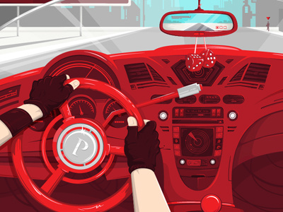 VROOM VROOOOOM!! awesome badass burgundy car circuit commute cool dark dashboard data detail dice drawing group header illustration infographic joseph kart le pappas race radar red vector vehicle visualization