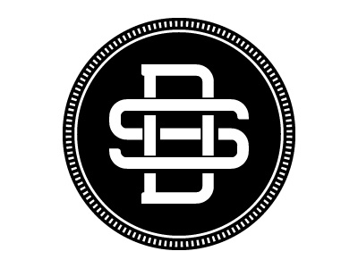 D Strong black coin development logo monogram