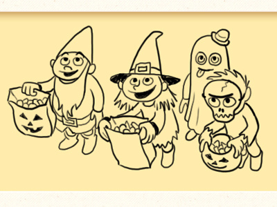 Trick or Treat character design costumes halloween illustration kids