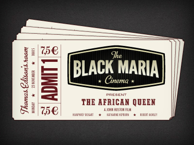 Black Maria Ticket black maria cinema ticket