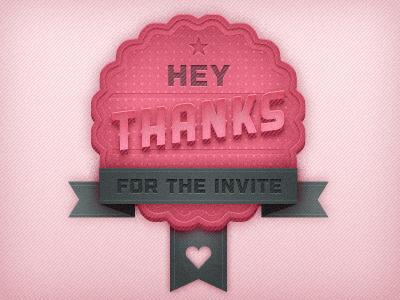 Thanks for the invite herson invite texture thanks type typography vintage