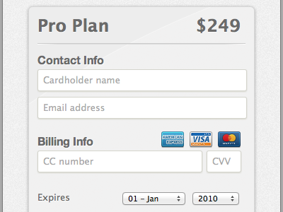 Billing CC Form css3 forms future friendly mobile responsive ui webapp