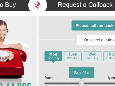 Request a Callback ecommerce slider ui