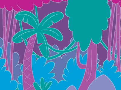 Pink Jungle illustration jungle trees