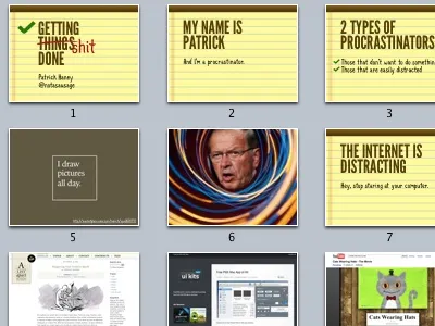 Getting Shit Done cats wearing hats gtd keynote league gothic presentation prova series of tubes slides