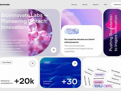 Innovative BioTech Website Design Animation animation app biotech brand brand grid branding mobile motion graphics ui ux web design website