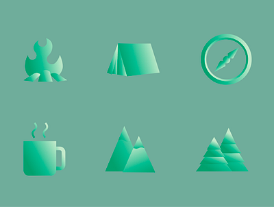 Outdoor Icon Set hiking icons outdoors ui