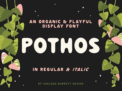 Pothos Display & Notes Fonts display font houseplant houseplants note font plant illustration playful type pothos pothos font pothos plant whimsical type