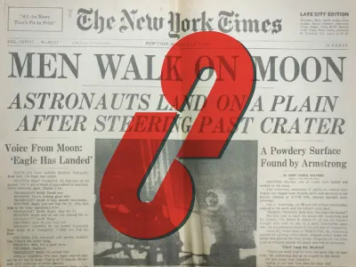 69 > me on the earth & man on the moon 1969 69 earth logo moon the new york times typography