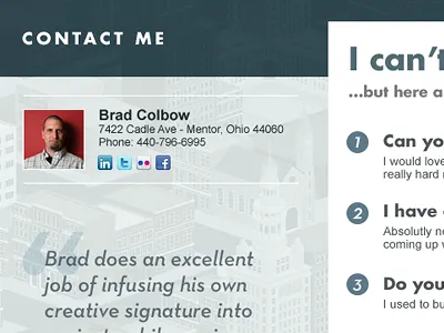 Contact Page contact page redesign