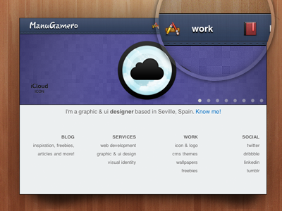 Portfolio 2011 blog design manu menu photoshop portfolio slider texture ui wood