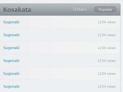 Popular list blue link list table ui view wip