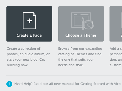 Getting Started admin getting started icons ui virb