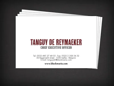 Business Card black maria branding buisiness card cinema
