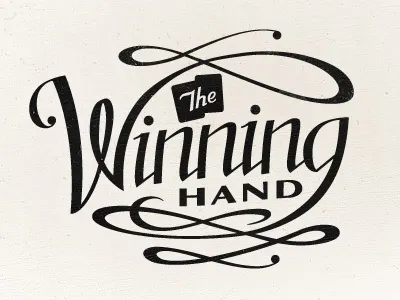 The Winning Hand cards lettering script type typography