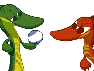 Green and Red art crocodiles design film photoshop raster