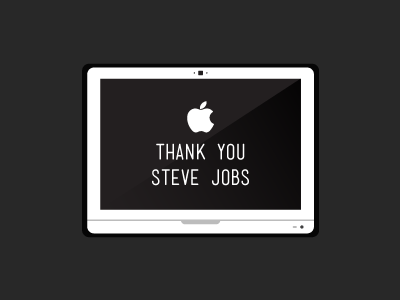 thank you Steve Jobs!! apple black illustration macbook steve thank vector white