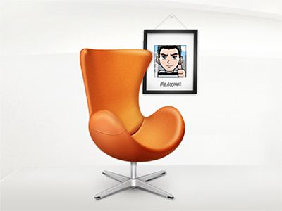 Egg chair chair my account picture frame