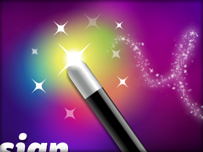 Magic Wand glow logo magic wand purple sparkles trail