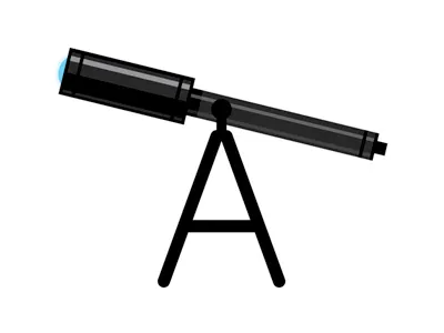 Telescope close-up agency branding logo space