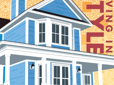 Living in style home house illustration pattern print vector