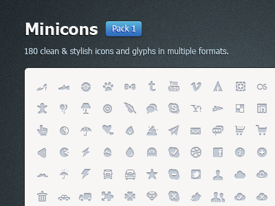 Minicons Pack 1 16 app blue gray icons mini pixels px tiny various vector web