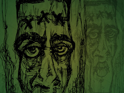 Sketch Frank frank frankenstein green halloween ink line monster pen sketch