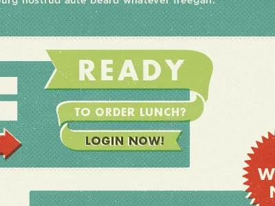 Website detail banner blue eat at my desk flag green halftone login lunch projekt projekt inc. red retro sean costik vintage website