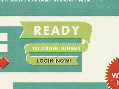 Website detail banner blue eat at my desk flag green halftone login lunch projekt projekt inc. red retro sean costik vintage website