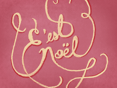 C'est Noël custom drawn hand logo type typography