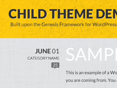 Basic Theme genesis gray grunge linen minimal wordpress yellow