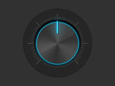 Glowing Volume Dial dark user interface dial knob ui