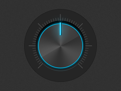 Glowing Volume Dial dark user interface dial knob ui