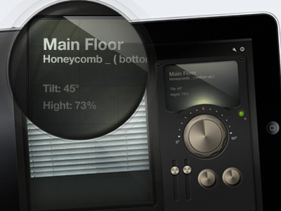 HunterDouglas - Power Rise 001 app douglas gloss glossy gui hunter interface ios ipad iphone knob mobile scumorphic slider ui ux
