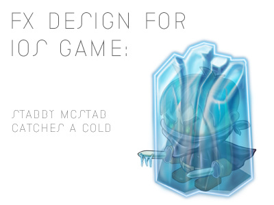 Stabby catches a cold game design illustration ios