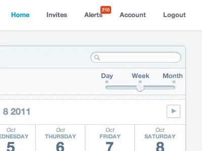 Change View Slider calendar ciel gray grey notification search input slider table to do